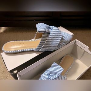 Lauren Conrad stripped mules with bow detail